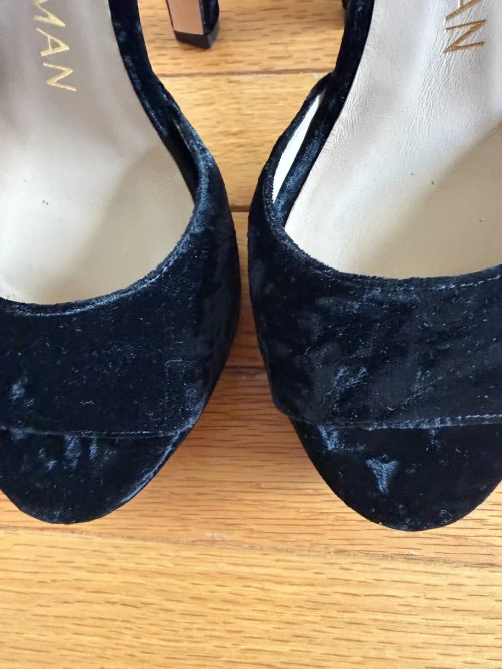 Stuart Weitzman Black Velvet High-Heeled Pumps
